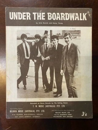 Rolling Stones,  Sheet Music - Under The Boardwalk - 1964 Rare 10177