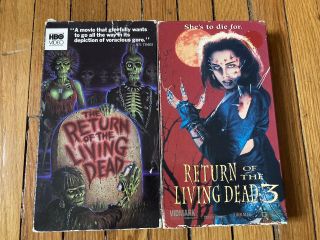 Return Of The Living Dead 1 & 3 Vhs Horror Rare Zombies