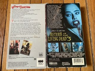 Return Of The Living Dead 1 & 3 VHS Horror Rare Zombies 2