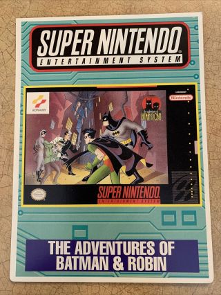 Rare The Adventures Of Batman And Robin (snes) - Toys " R " Us Vidpro Display Card