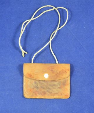 German Ww2 Wehrmacht Soldier Leather Case Pouch Id Tag Dog Tag Rare War Relic 1