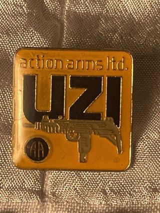 Uzi Actions Arms Ltd Hat Lapel Tie Pin Second Amendment Vintage Rare Fire Arms