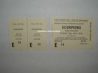 Scorpions Exc - Nm 1979 Concert Ticket Manchester U.  K.  Trade Hall Rare