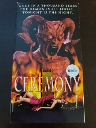 Ceremony Vhs York Horror Cult Rare Oop Htf Sov Big Box Slip Promo Satanic Demon
