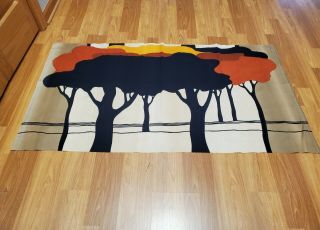 Awesome Rare Vintage Mid Century Retro 70s Tampella Apia Trees Forest Fabric