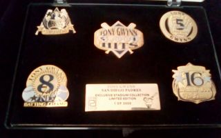 Tony Gwynn 19 San Diego Padres Champion Pin Set - Rare