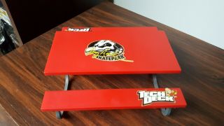 Rare Tech Deck Tony Hawk Skatepark Red Picnic Table Fingerboard Retro Vintage