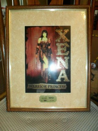 Rare Limited Edition Xena Warrior Princess Framed Picture Sepia 0681 Of 2500