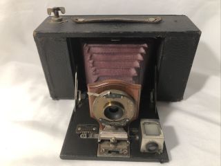 Rare Antique Tbi Brownie Eastman Kodak Co.  Red Belo Folding Automatic Camera