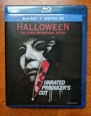 Halloween 6 The Curse Of Michael Myers Unrated Producers Cut Blu - Ray Rare & Oop