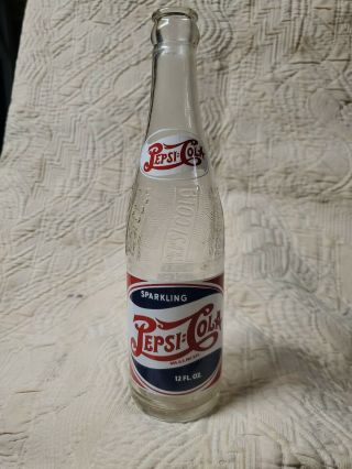 Rare 12oz Pepsi - Cola Double Dot R/w/b Acl Soda Bottle Spartanburg S.  C.  On Neck