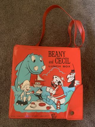 Vintage Rare Beany And Cecil Vinyl Lunchbox Bag Purse Style 1950