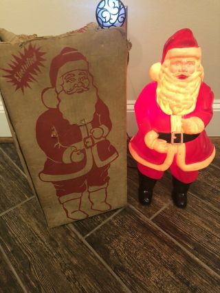 Rare Union Products Electrified Santa Claus Hard Plastic 1007 W Box Htf