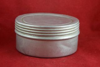 GERMAN WWII WEHRMACHT RARE ALUMINUM,  GLASS CONTAINER RATION FAT BUTTER DISH 1 2