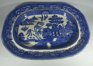 Rare Vintage Blue Willow Societe Ceramique Maestricht Made In Holland Plate