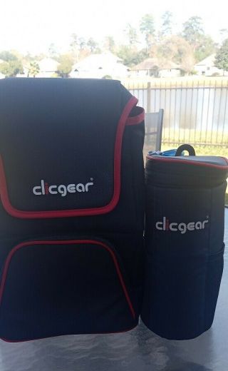 Clicgear Cooler Bag & Cooler Tube Style Red Piping Rare Cond