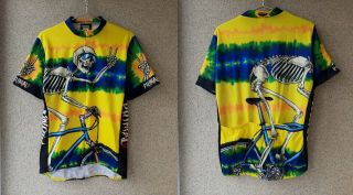 Primal Skeleton Cycling Shirt Xl Jersey Yellow Camiseta Usa Very Rare