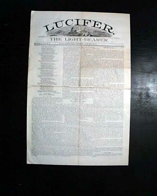 Rare MOSES HARMAN Anarchist Sexology Science Lucifer Light - Bearer 1896 Newspaper 2