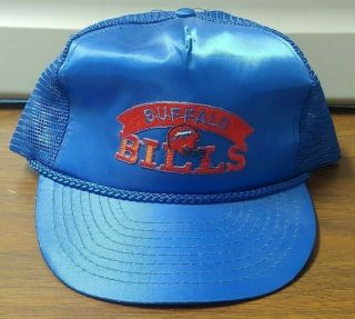Vintage Buffalo Bills Snapback Retro Nfl Football Cap Hat Blue Satin Front Rare
