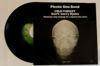 Rare Cold Turkey Ps W/45 Apple Records - Beatles - John Lennon - Yoko Ono 1969