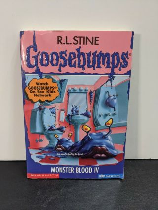 R.  L.  Stine Goosebumps 62 Monster Blood Iv 4 Book Htf No Cards Bookmark Vg Rare
