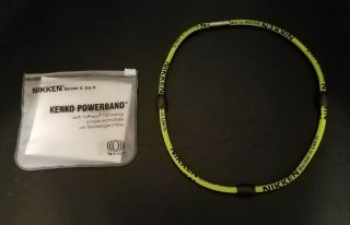 Nikken Kenko Powerband Neck Magnetic Sport Necklace Rare Green One Size Fits All