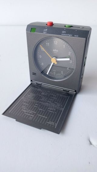 Rare Braun Alarm Clock Reflex Control Travel Alarm Clock Bnc005gygy 6