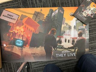 They Live Blu Ray Scream Factory Limited Ed Oop Steelbook Rare Litho Poster