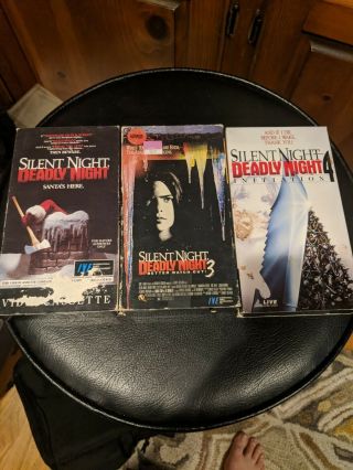 Silent Night Deadly Night Parts 1,  3,  4 Vhs - Rare Horror Tapes