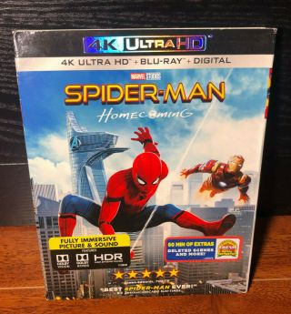 Spider - Man: Homecoming (4k/blu - Ray/digital) With Oop Slipcover Rare
