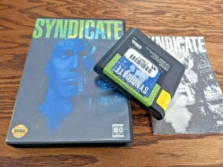 Syndicate (sega Genesis,  1994) Complete Cib Rare Game