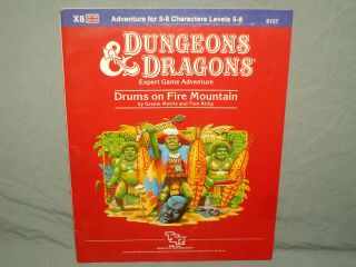 D&d 1st Edition Module - X8 Drums On Fire Mountain (rare From 1984 And Exc)