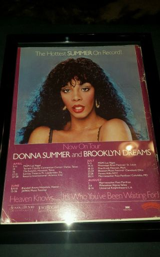 Donna Summer And Brooklyn Dreams Rare Tour Promo Ad Framed