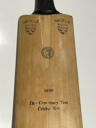 England Signed Cricket Bat Century Test 1980 Very Rare