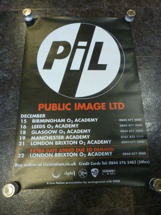 Public Image Limited (p.  I.  L. ) - Rare Uk Concert Poster - Ex
