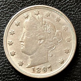 1897 Liberty Head Nickel 5c Xf Det.  Rare 16533