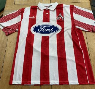 1.  Fc Koln 1995 - 1996 Home Football Shirt Petermann 73.  Rare And Authentic Size Xl