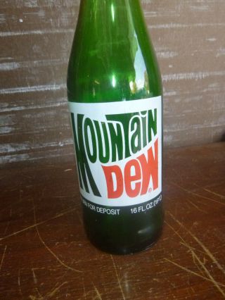 CARNIVAL MOUNTAIN DEW STRETCH GLASS SODA BOTTLE RARE VINTAGE ANTIQUE OLD COKE 3