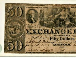 $50 " Exchange Bank " 1800 
