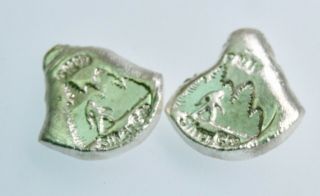 Rare Set Of Two 1/2 Ounce.  999 Silver Hammered Custom Round Bigfoot By Pnw