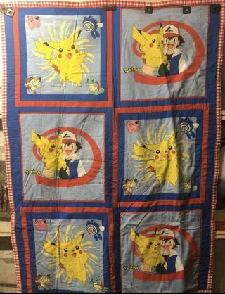 Rare Vtg Nintendo Pokemon Twin Full Comforter Blanket