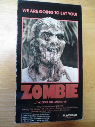 Zombie Vhs 1979 Magnum Entertainment Lucio Fulci Cult Horror Rare
