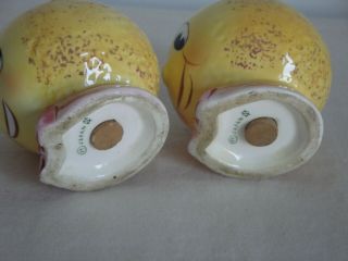 RARE Salt & Pepper PY Japan Anthropomorphic Lemon Heads with Hats & Bow Ties 3