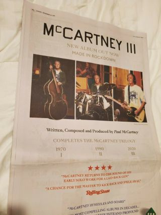 RARE Promo PAUL MCCARTNEY I II III Ad Display Poster THE BEATLES TRILOGY Dice 2