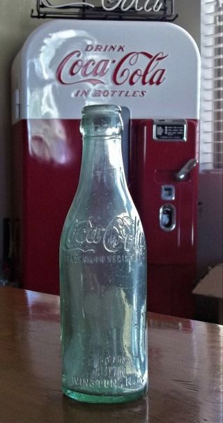 C1900’s Rare Coca Cola Straight Sided Crown Top Green Bottle Winston Nc 2