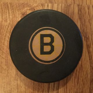 Nhl Boston Bruins Converse Vintage Game Puck,  1970’s,  Screened Reverse,  Rare