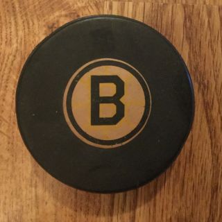 NHL Boston Bruins Converse vintage game puck,  1970’s,  screened reverse,  rare 2