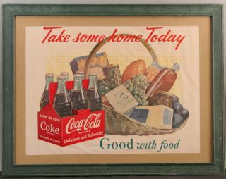 RARE 1950s - 60s Drink Coca - Cola Coke Paper Advertising Store Display Sign Poster 2