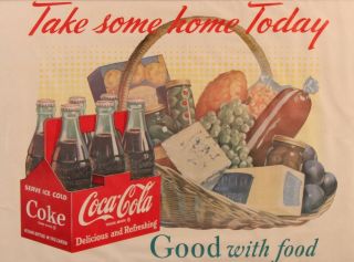 RARE 1950s - 60s Drink Coca - Cola Coke Paper Advertising Store Display Sign Poster 3