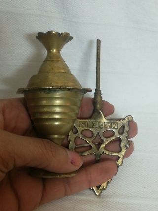 Vintage Hand Crafted Unique Shape Brass Kohl Box Eyeliner Perfume Rare كحل عربي